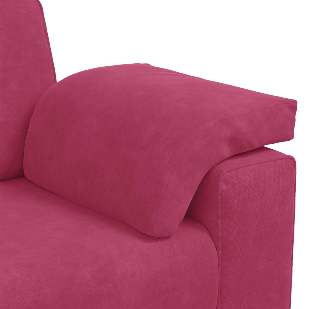 Ensemble de canapé 2 pcs avec coussins velours rouge bordeaux - XIOS