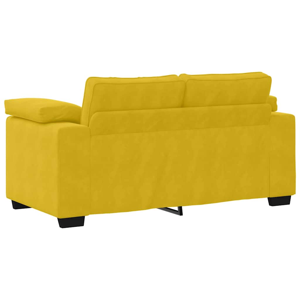 Ensemble canapé 2 pcs avec coussins velours jaune - XIOS