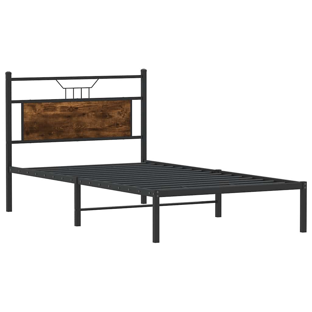 Cadre de lit sans matelas chêne fumé 100x200 cm bois ingénierie - XIOS