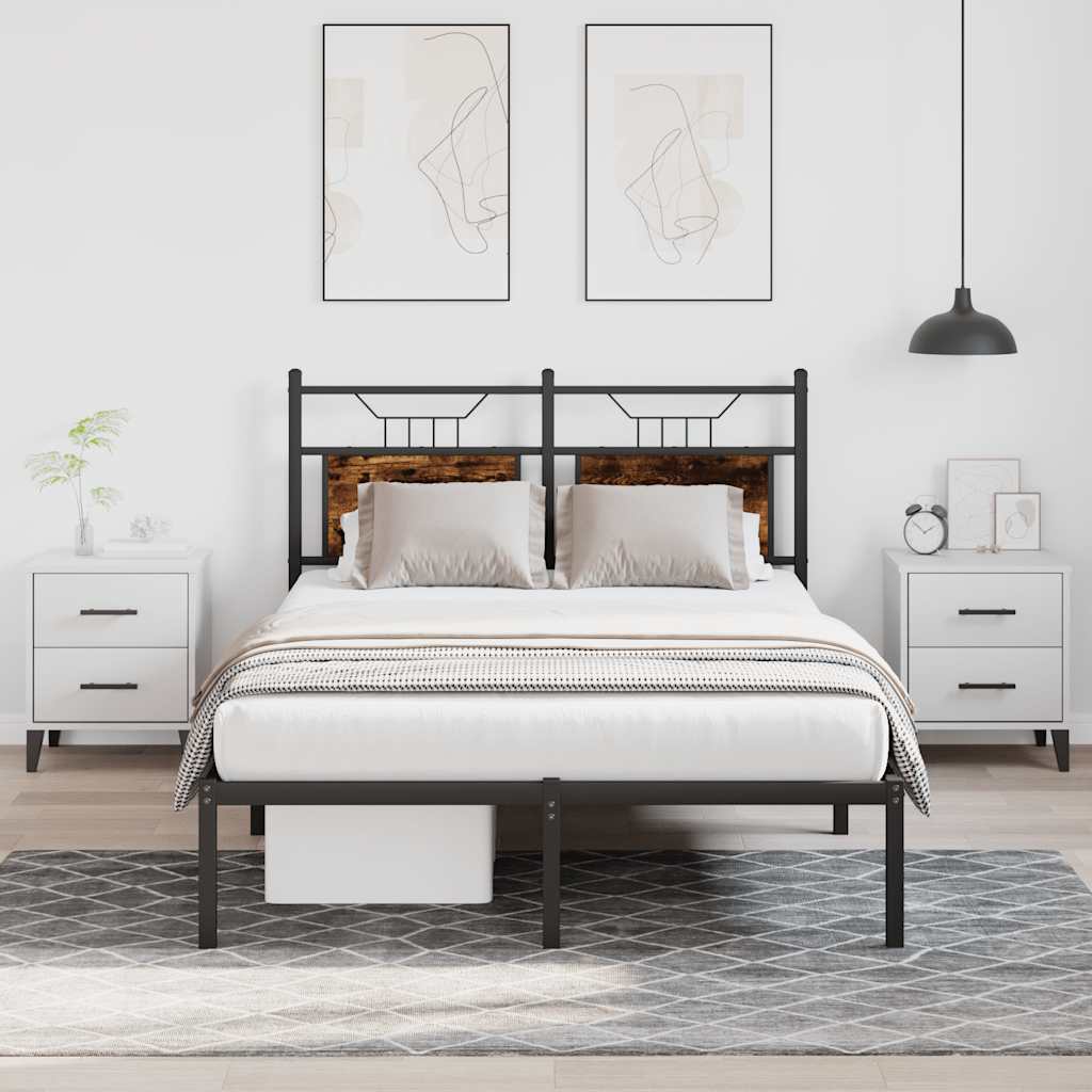Cadre de lit sans matelas chêne fumé 120x190 cm bois ingénierie - XIOS