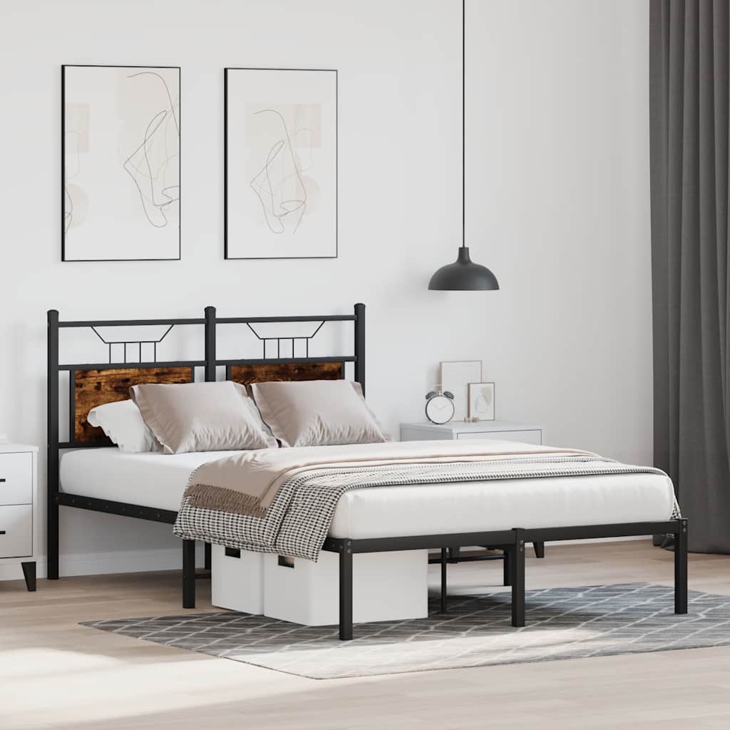 Cadre de lit sans matelas chêne fumé 120x200 cm bois ingénierie - XIOS