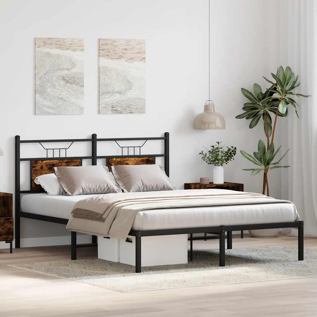 Cadre de lit sans matelas chêne fumé 140x190 cm bois ingénierie - XIOS
