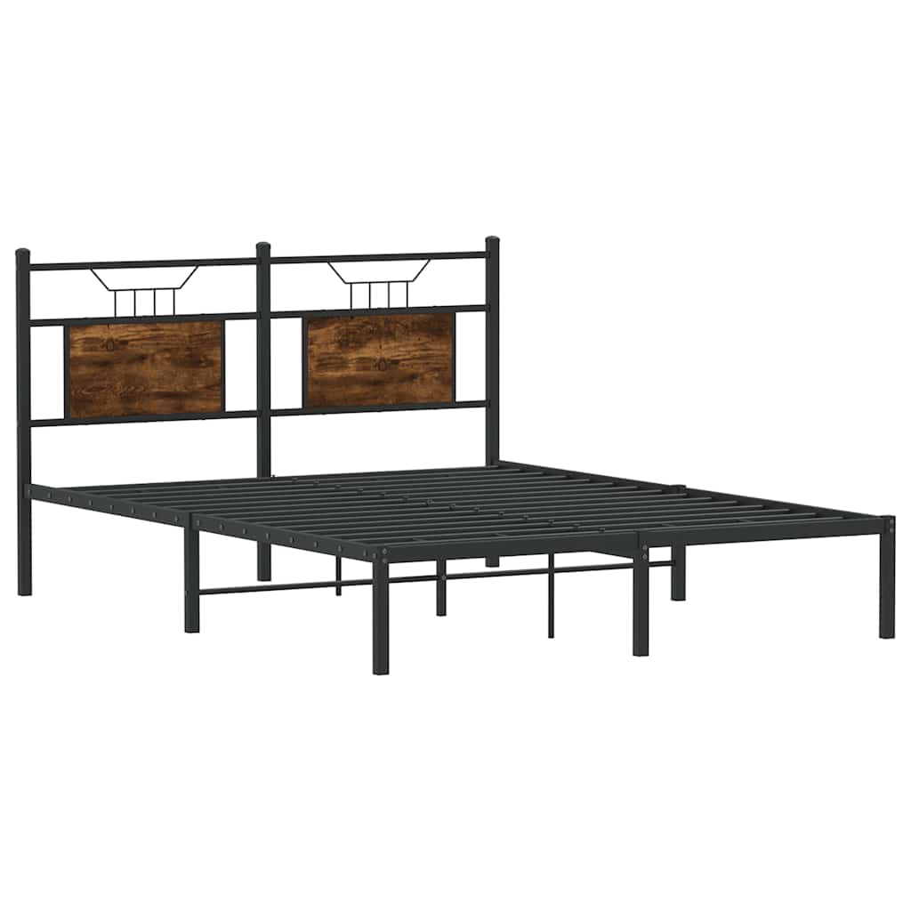 Cadre de lit sans matelas chêne fumé 140x200 cm bois ingénierie - XIOS