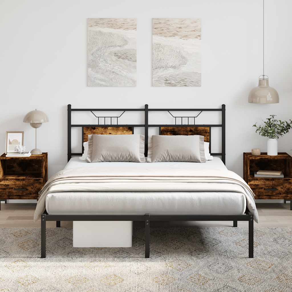 Cadre de lit sans matelas chêne fumé 140x200 cm bois ingénierie - XIOS
