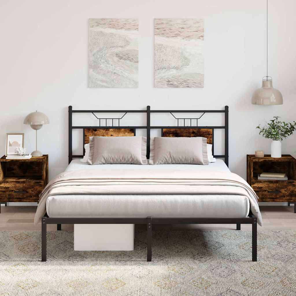 Cadre de lit sans matelas chêne fumé 150x200 cm bois ingénierie - XIOS