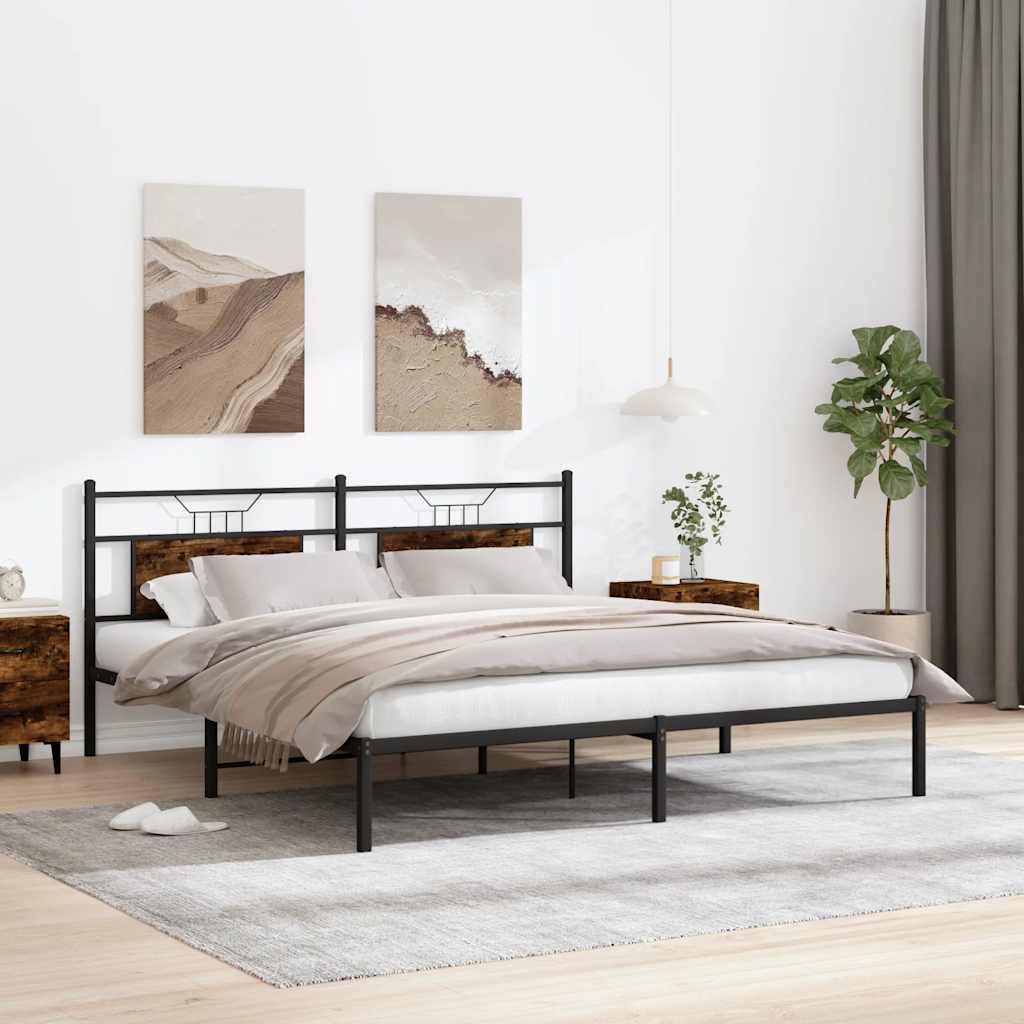 Cadre de lit sans matelas chêne fumé 160x200 cm bois ingénierie - XIOS