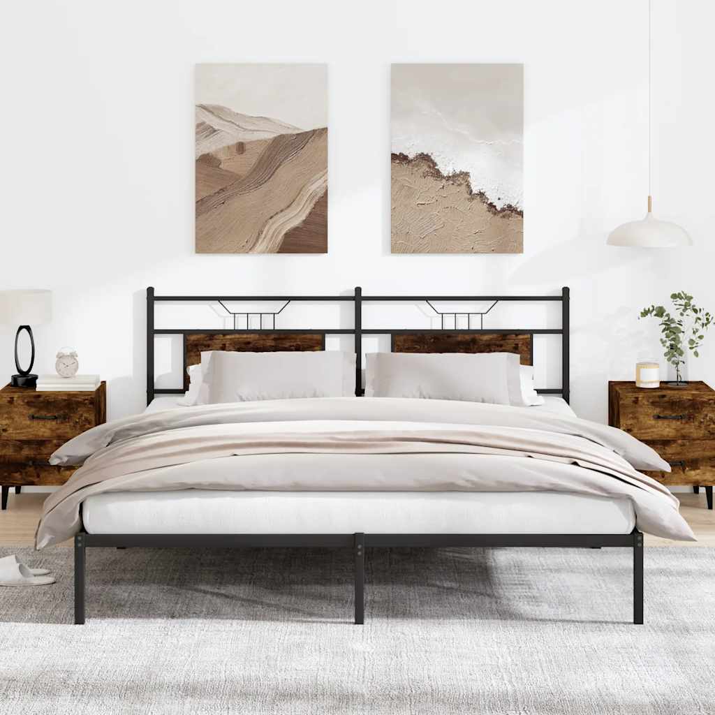 Cadre de lit sans matelas chêne fumé 160x200 cm bois ingénierie - XIOS