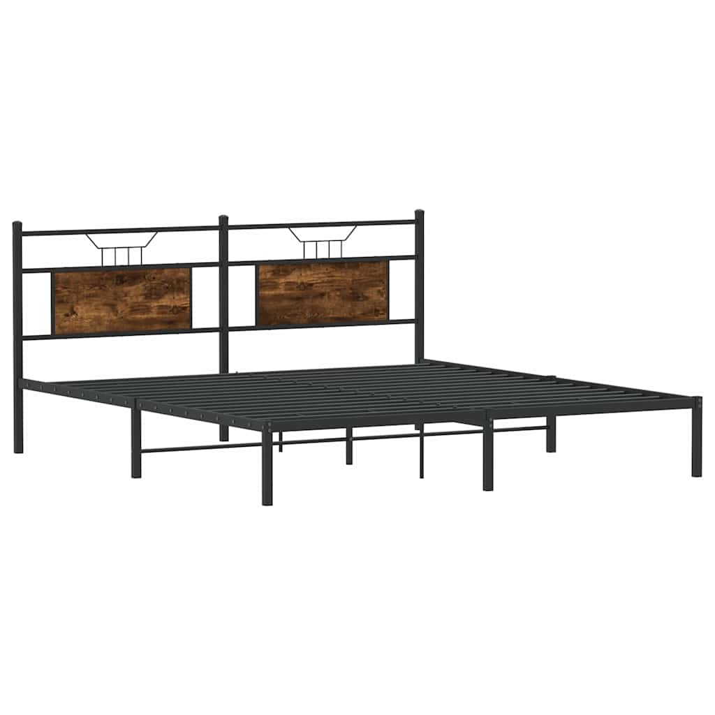 Cadre de lit sans matelas chêne fumé 183x203 cm bois ingénierie - XIOS