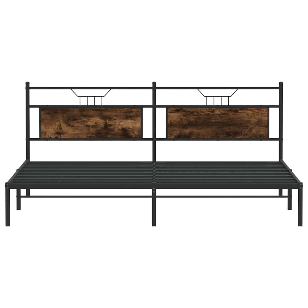 Cadre de lit sans matelas chêne fumé 193x201 cm bois ingénierie - XIOS