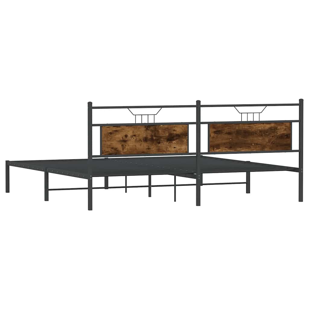Cadre de lit sans matelas chêne fumé 193x201 cm bois ingénierie - XIOS