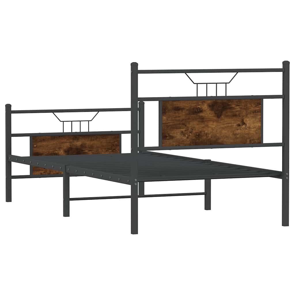Cadre de lit sans matelas chêne fumé 90x190cm bois d'ingénierie - XIOS