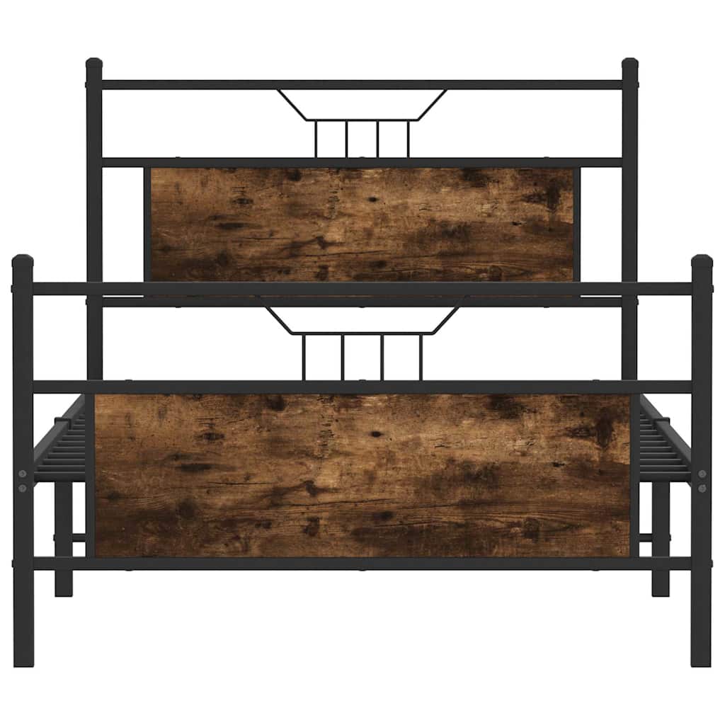Cadre de lit sans matelas chêne fumé 100x190 cm bois ingénierie - XIOS