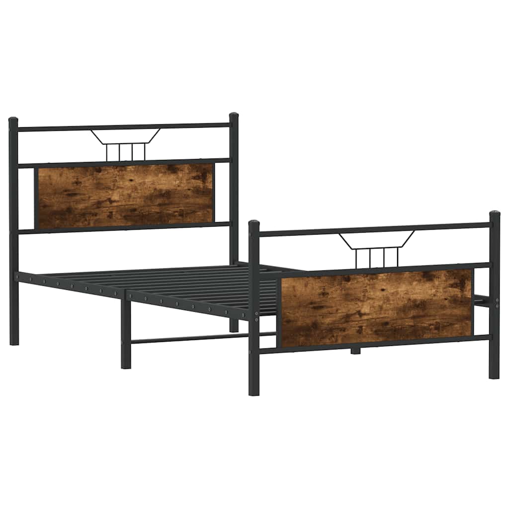 Cadre de lit sans matelas chêne fumé 100x200 cm bois ingénierie - XIOS