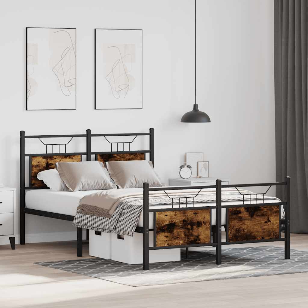 Cadre de lit sans matelas chêne fumé 120x190 cm bois ingénierie - XIOS