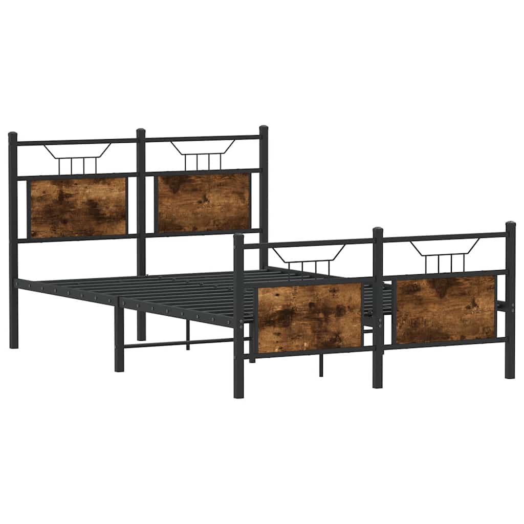 Cadre de lit sans matelas chêne fumé 120x190 cm bois ingénierie - XIOS