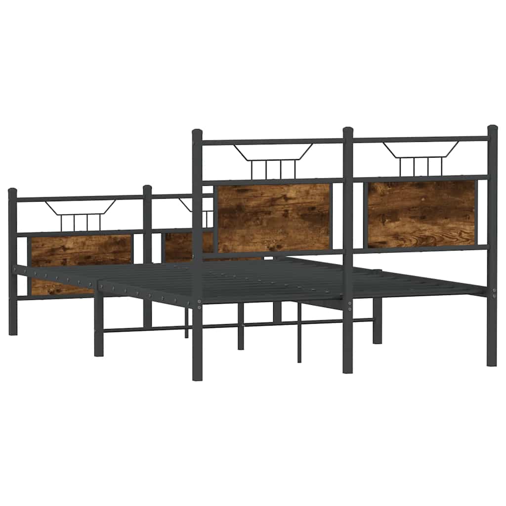 Cadre de lit sans matelas chêne fumé 120x190 cm bois ingénierie - XIOS