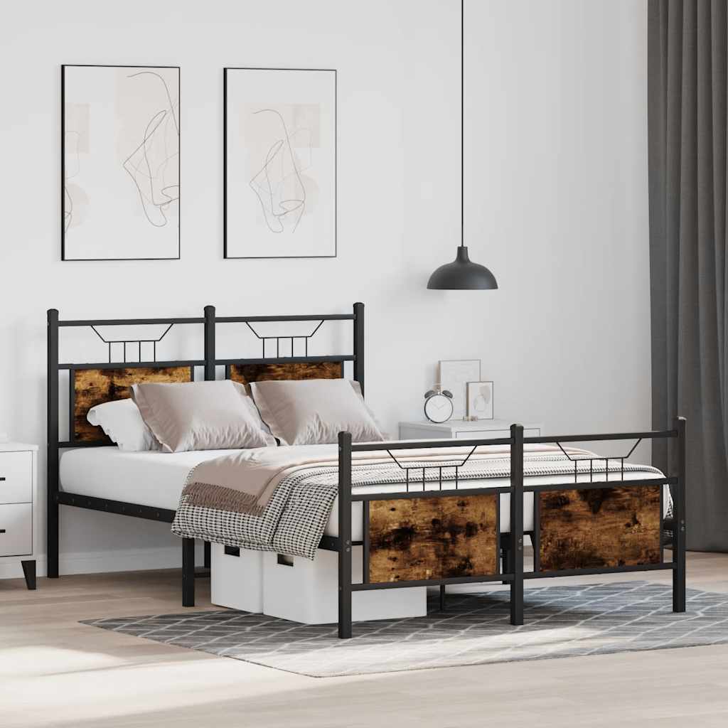 Cadre de lit sans matelas chêne fumé 120x200 cm bois ingénierie - XIOS