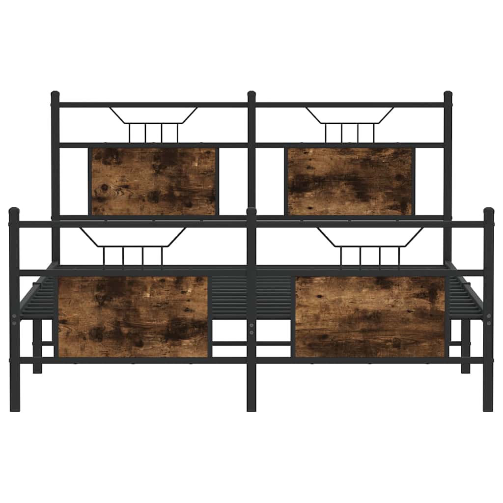 Cadre de lit sans matelas chêne fumé 137x190 cm bois ingénierie - XIOS