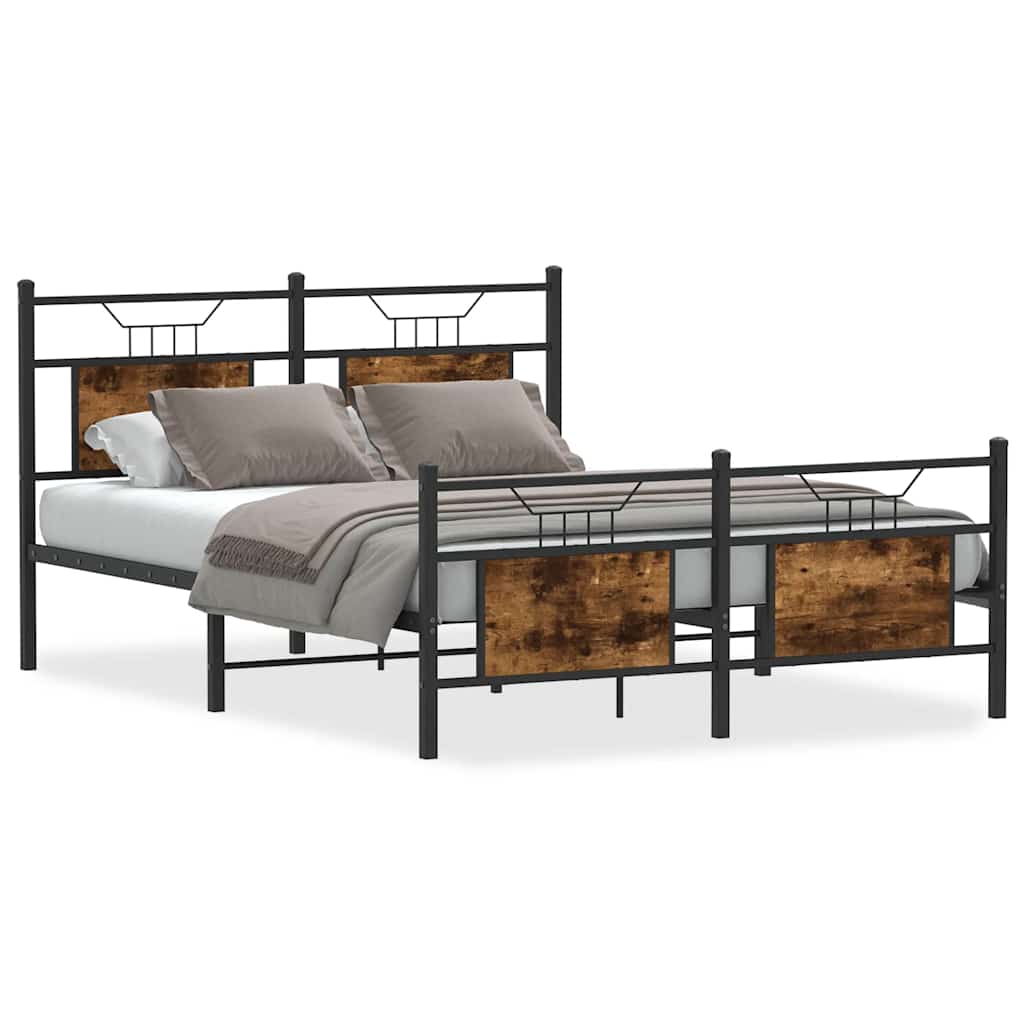 Cadre de lit sans matelas chêne fumé 140x200 cm bois ingénierie - XIOS