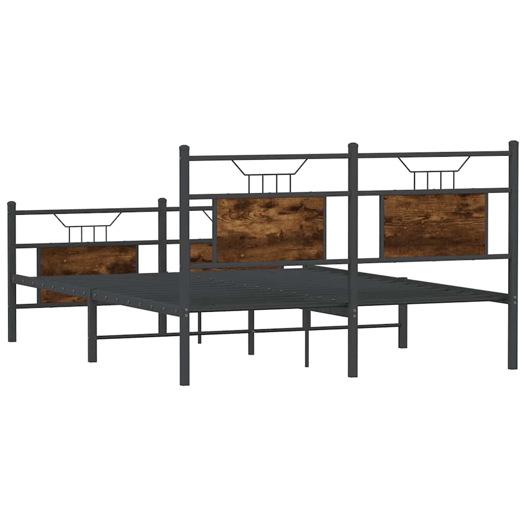 Cadre de lit sans matelas chêne fumé 150x200 cm bois ingénierie - XIOS
