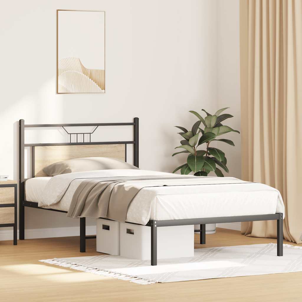 Cadre de lit sans matelas chêne sonoma 100x190 cm - XIOS