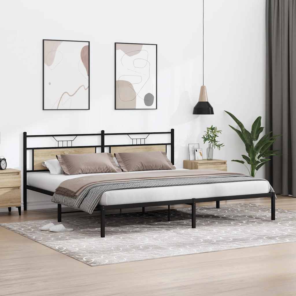 Cadre de lit sans matelas chêne sonoma 193x201 cm - XIOS