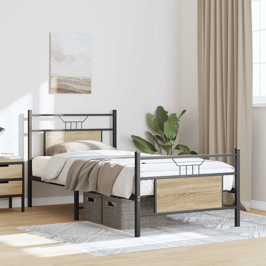 Cadre de lit sans matelas chêne sonoma 75x190 cm - XIOS