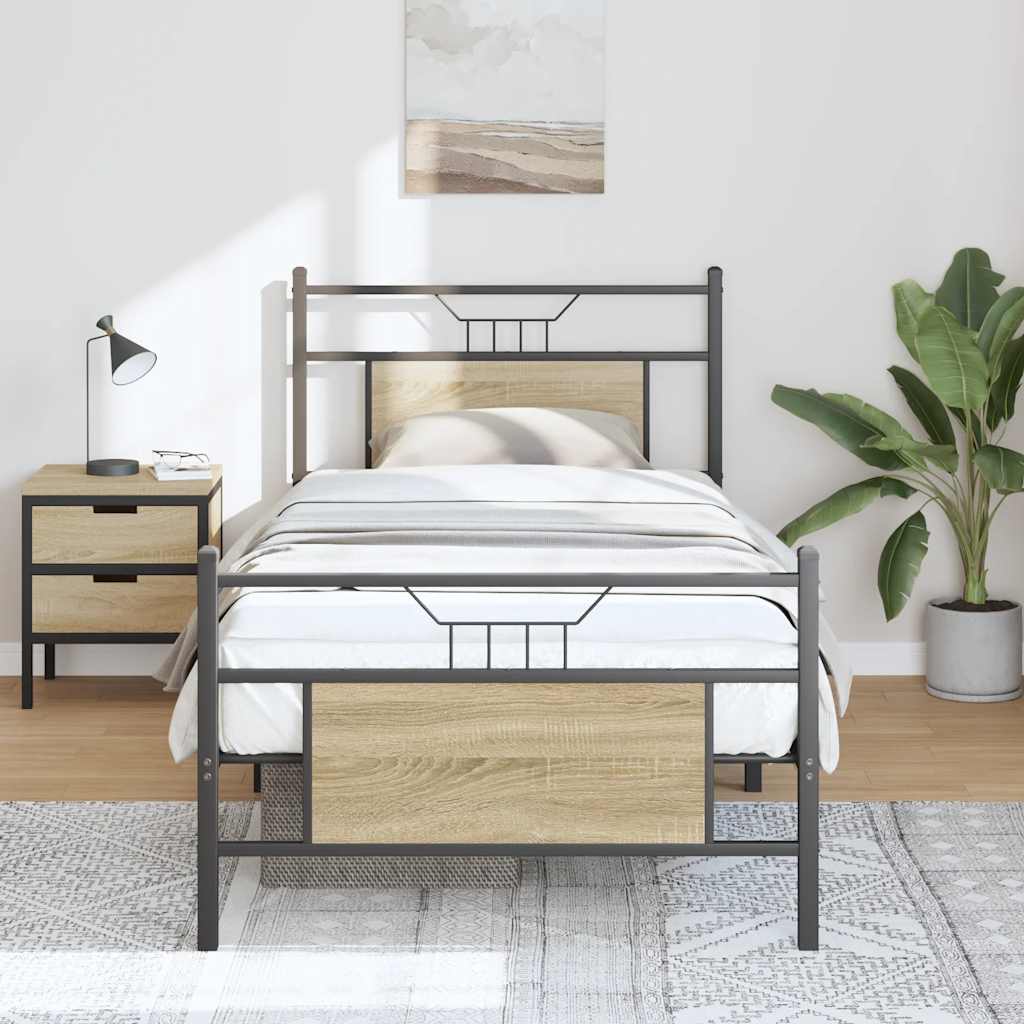 Cadre de lit sans matelas chêne sonoma 90x190 cm - XIOS