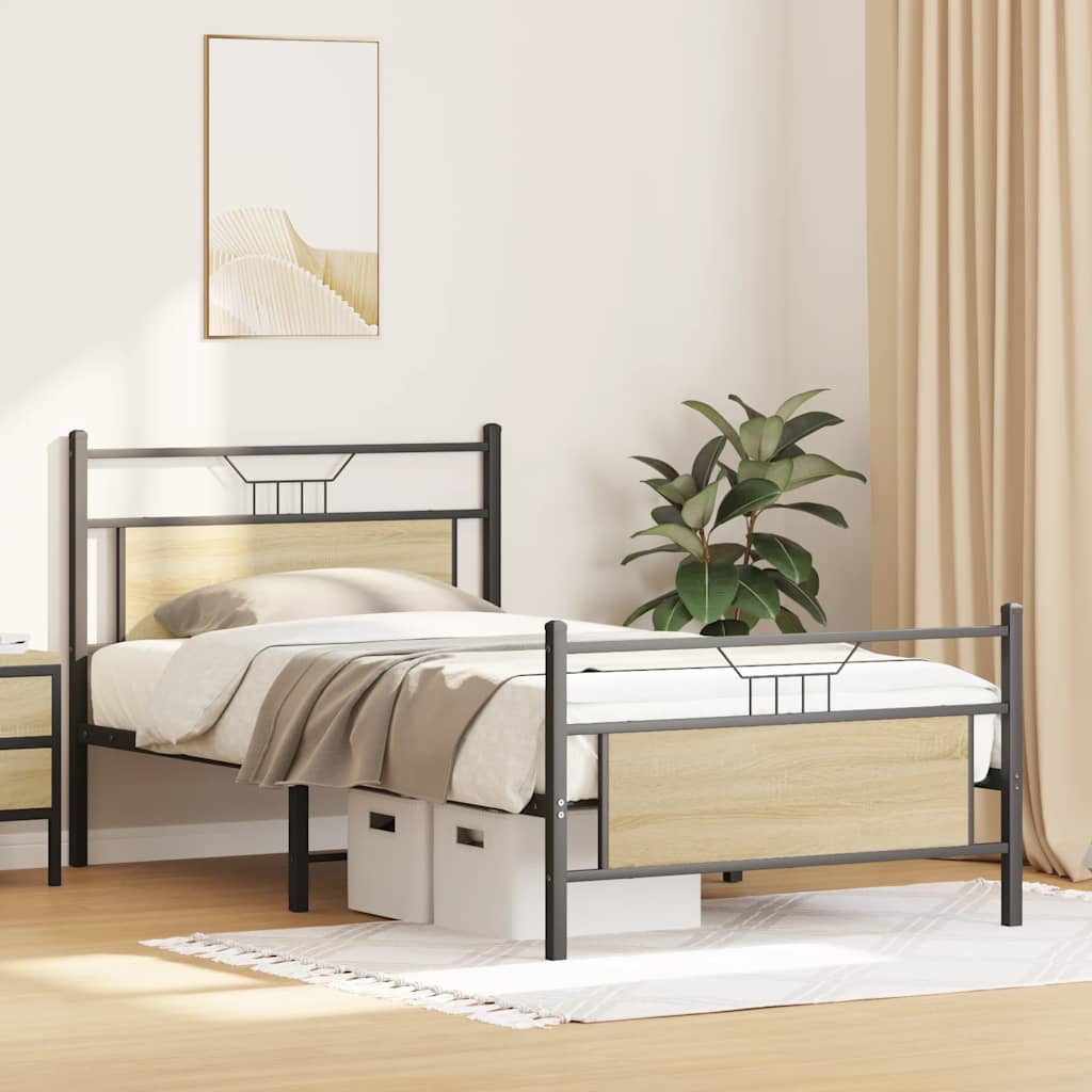 Cadre de lit sans matelas chêne sonoma 100x190 cm - XIOS