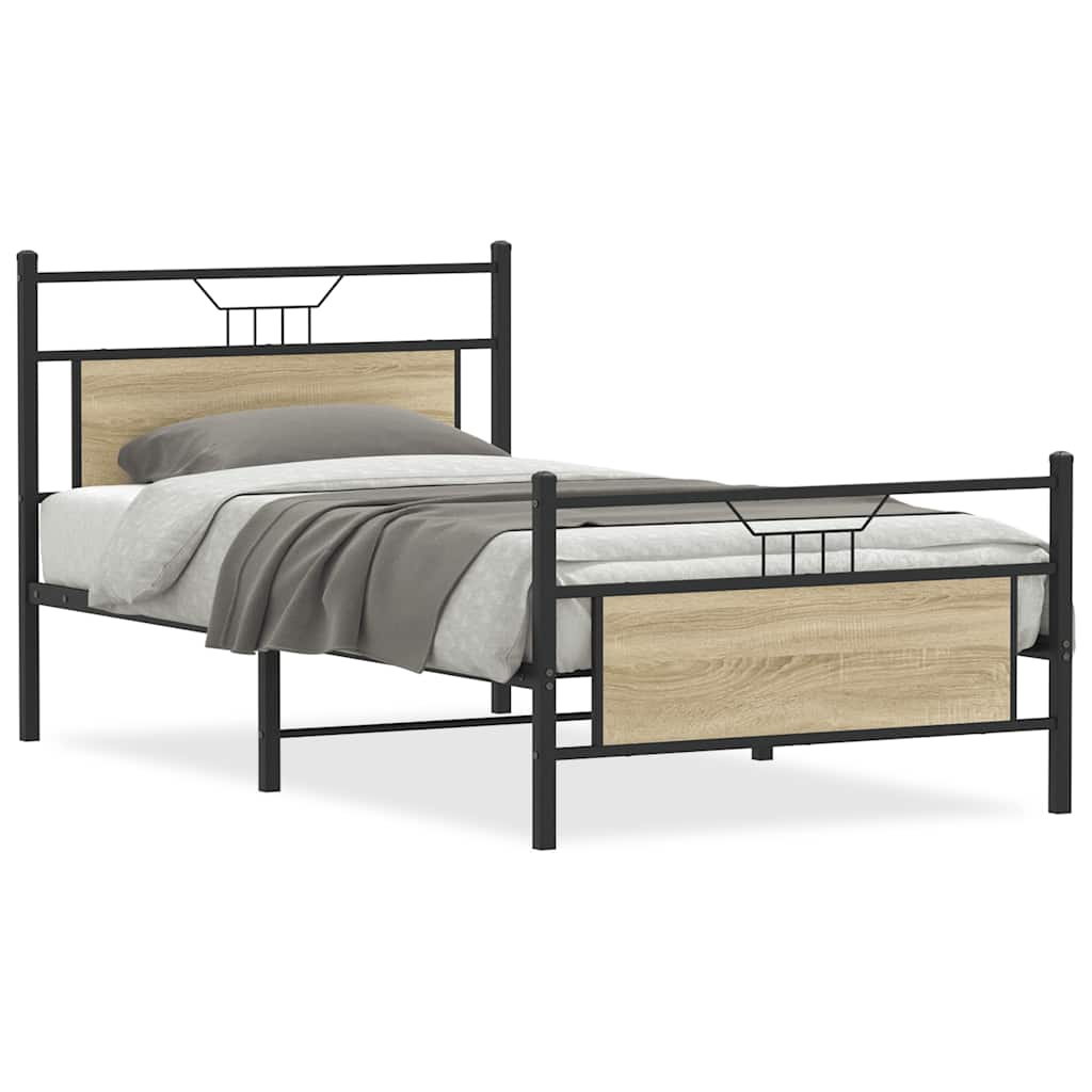 Cadre de lit sans matelas chêne sonoma 107x203 cm - XIOS