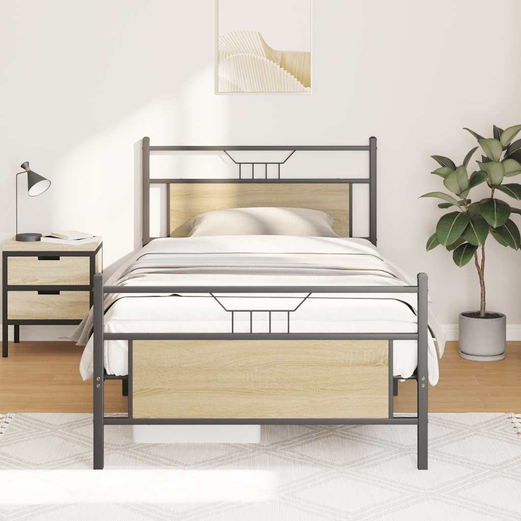 Cadre de lit sans matelas chêne sonoma 107x203 cm - XIOS