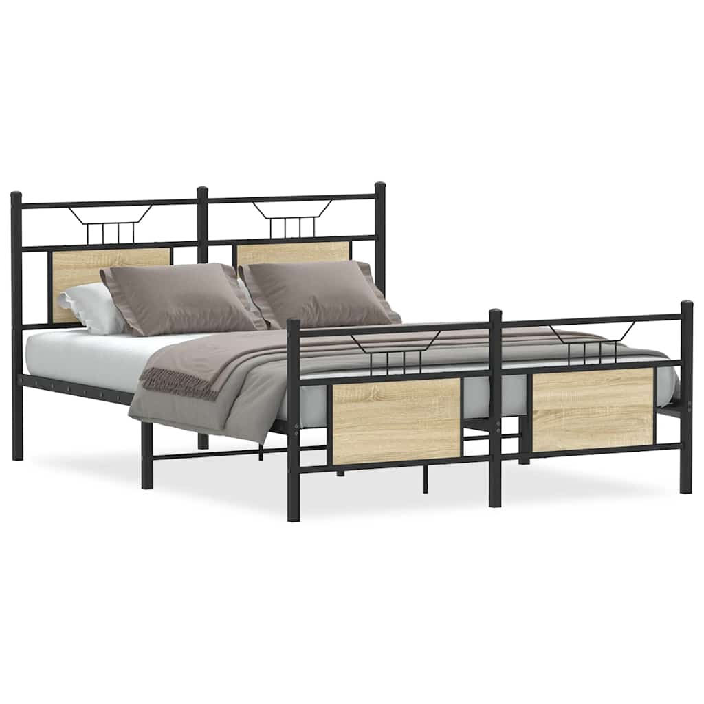Cadre de lit sans matelas chêne sonoma 137x190 cm - XIOS