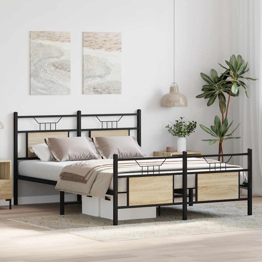 Cadre de lit sans matelas chêne sonoma 137x190 cm - XIOS
