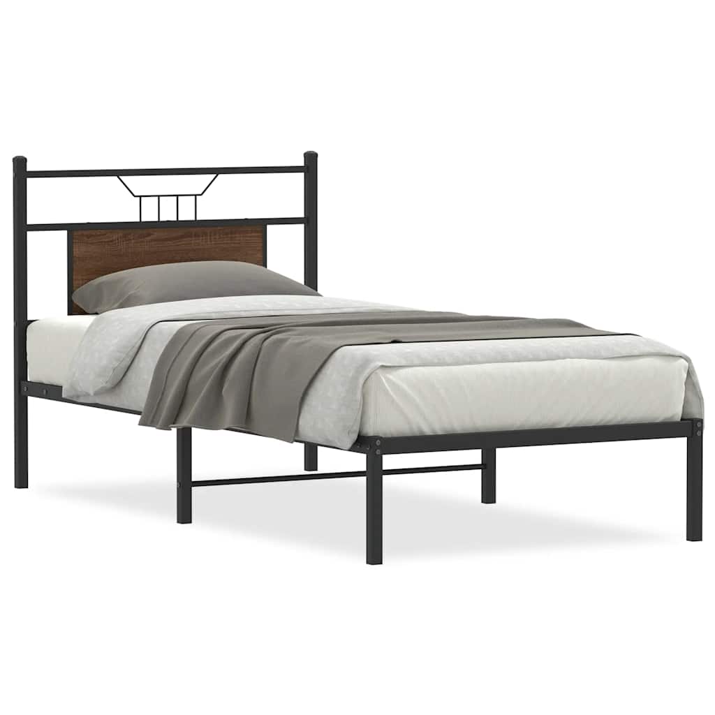 Cadre de lit sans matelas chêne marron 90x190cm bois ingénierie - XIOS