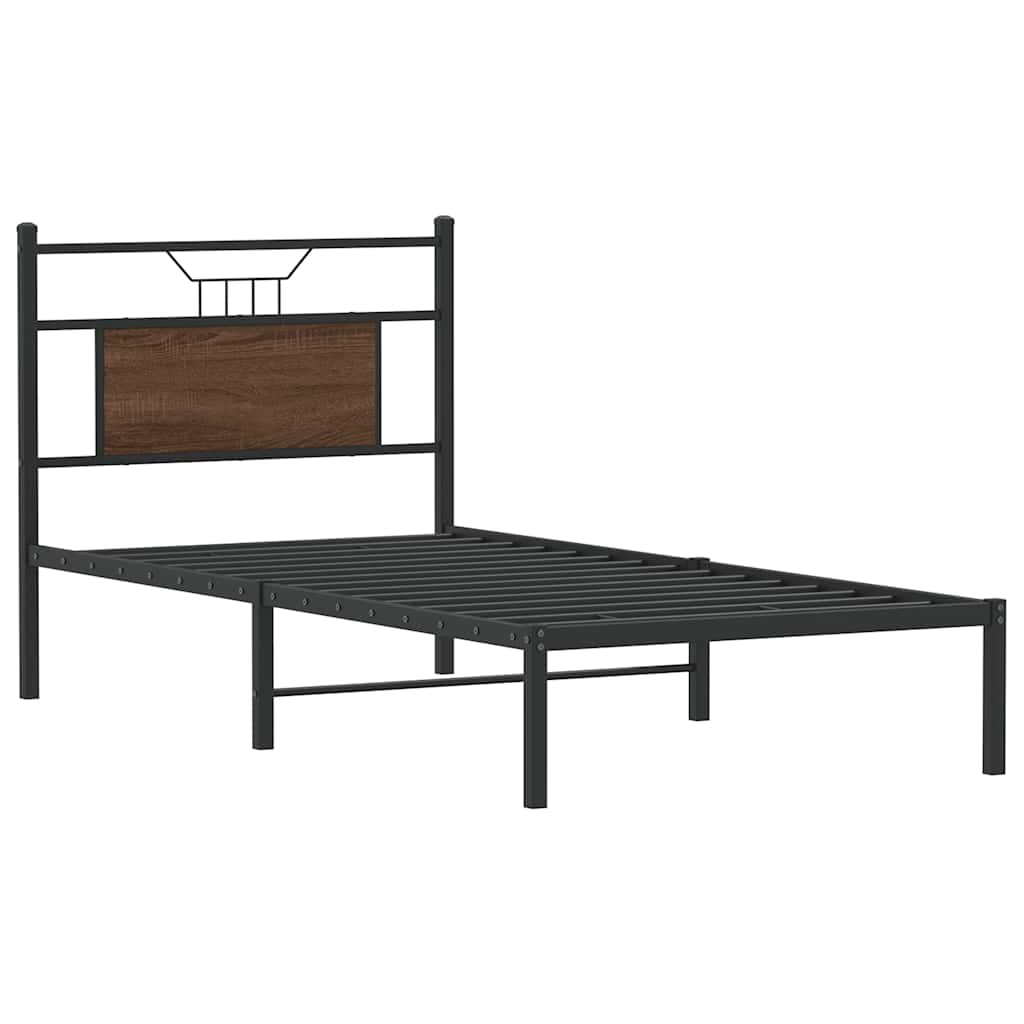 Cadre de lit sans matelas chêne marron 90x190cm bois ingénierie - XIOS