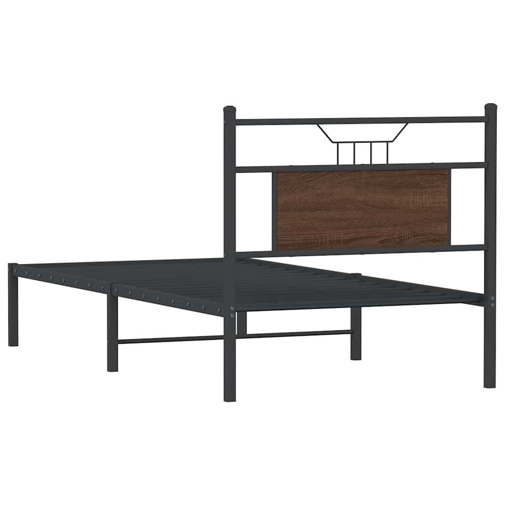 Cadre de lit sans matelas chêne marron 90x190cm bois ingénierie - XIOS