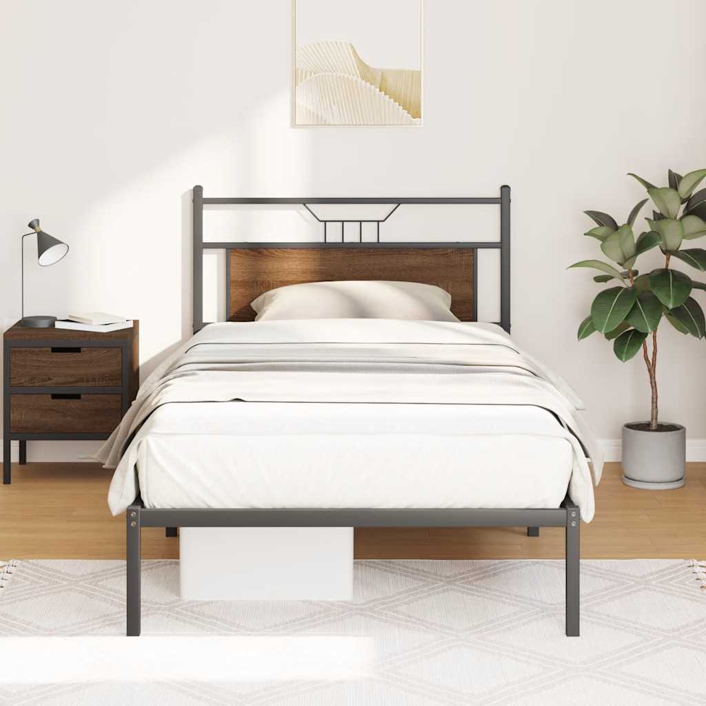 Cadre de lit sans matelas chêne marron 107x203 cm - XIOS