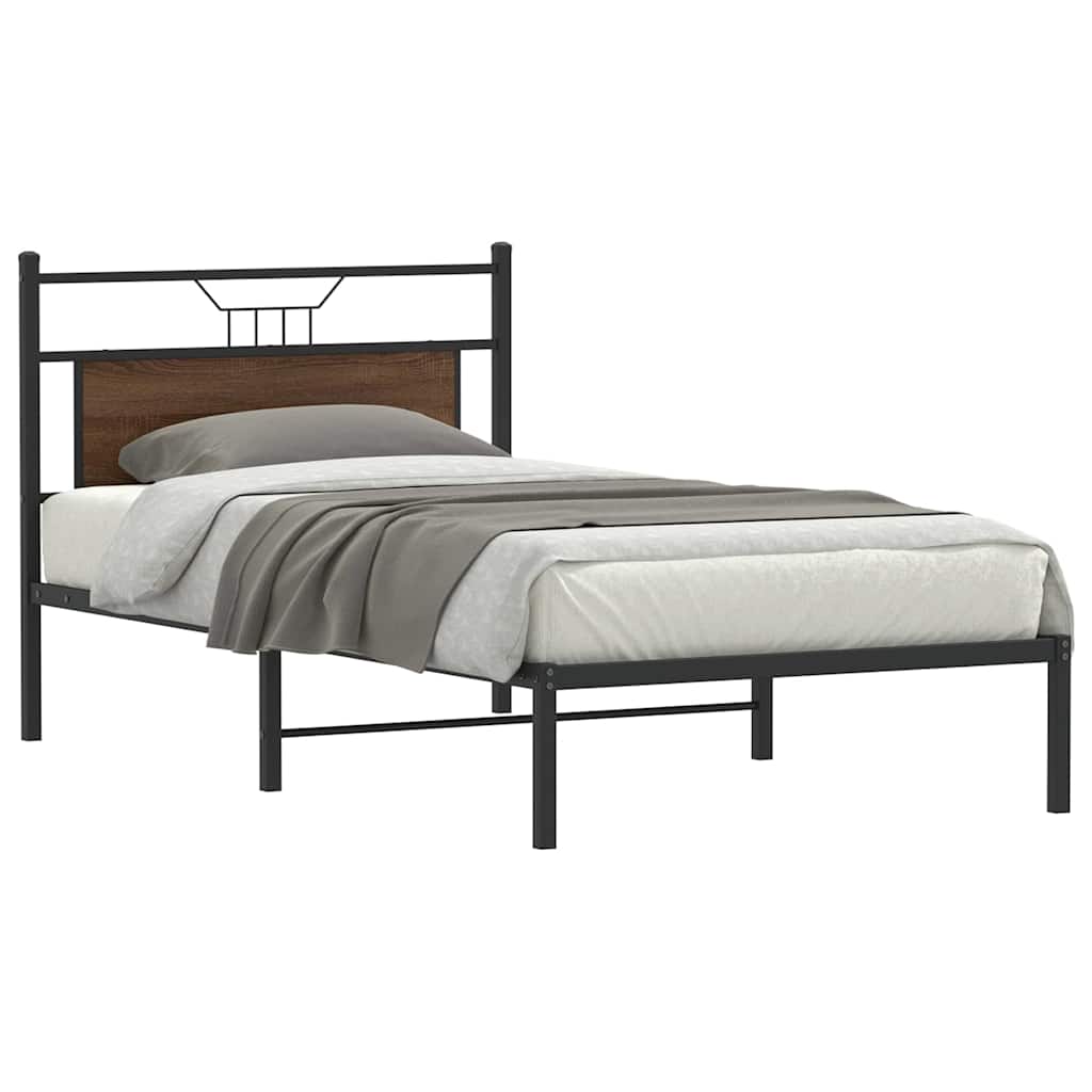 Cadre de lit sans matelas chêne marron 107x203 cm - XIOS