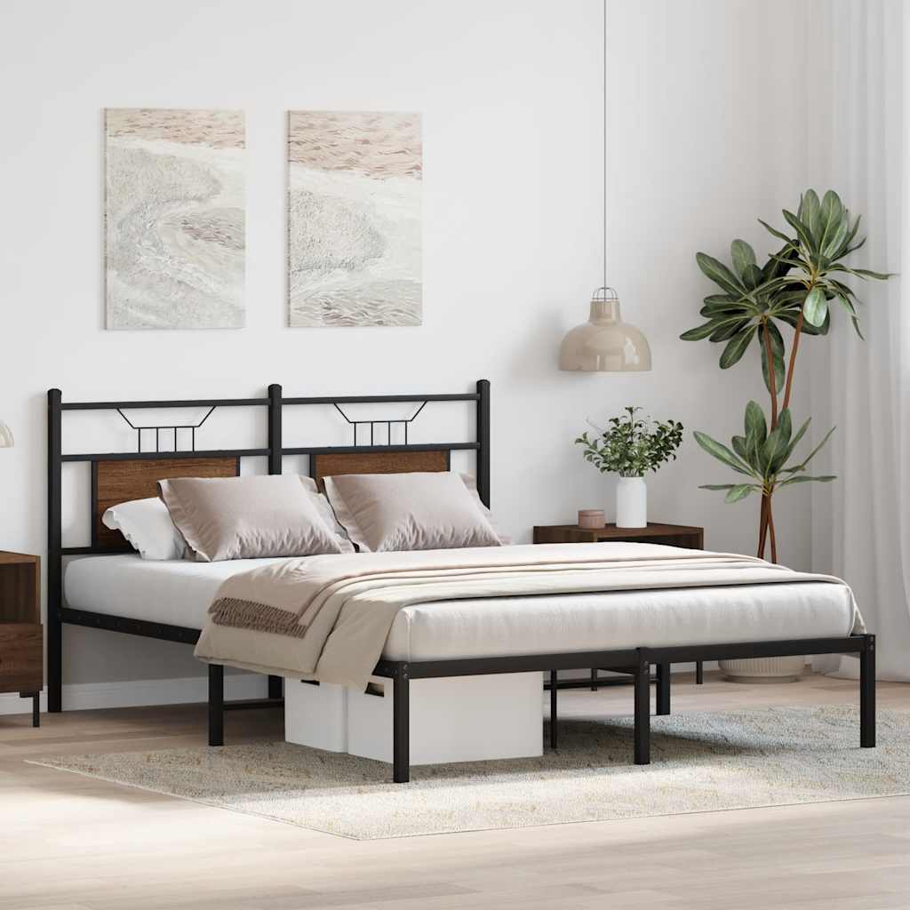Cadre de lit sans matelas chêne marron 140x190 cm - XIOS