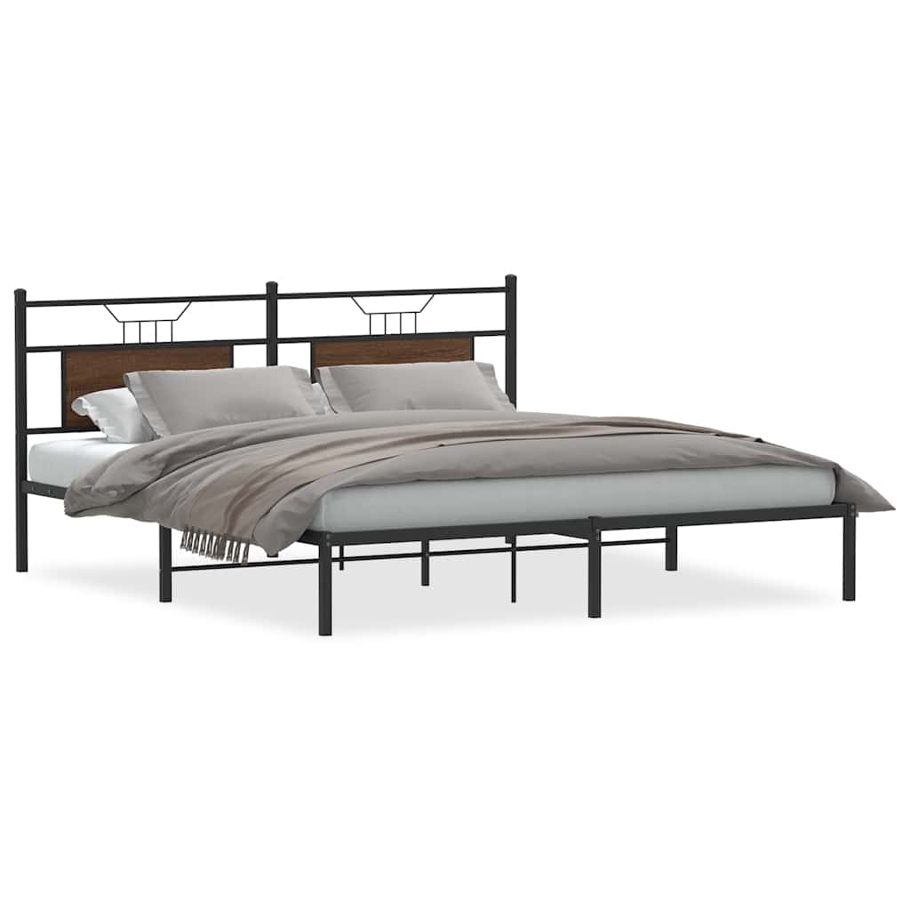 Cadre de lit sans matelas chêne marron 183x203 cm - XIOS