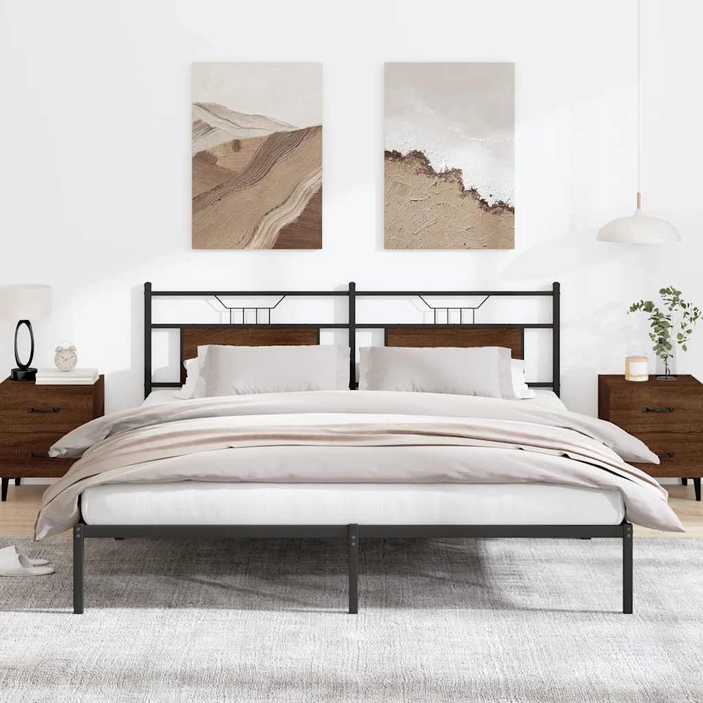 Cadre de lit sans matelas chêne marron 183x203 cm - XIOS
