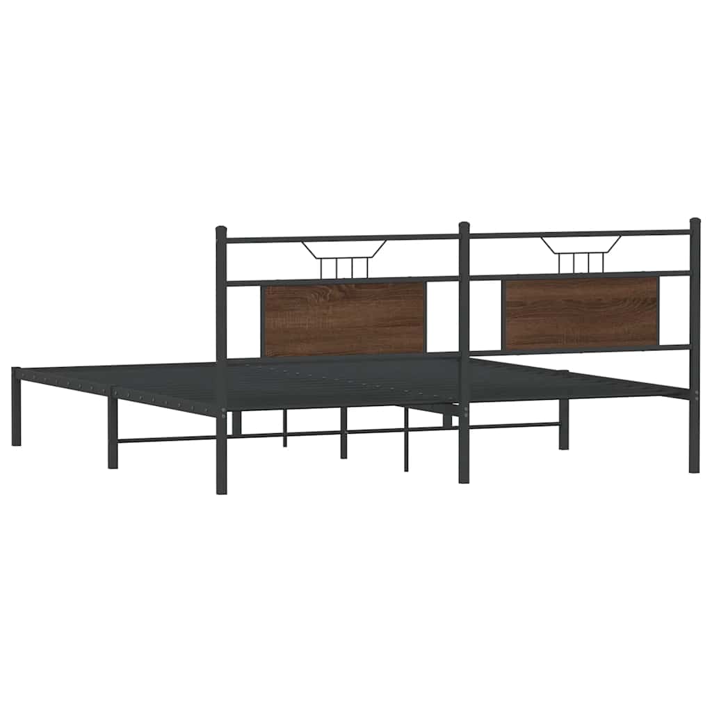 Cadre de lit sans matelas chêne marron 183x203 cm - XIOS