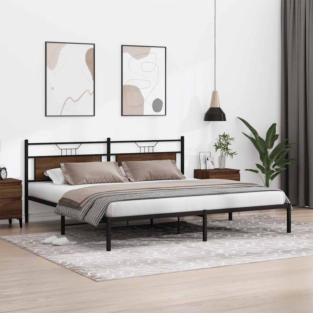 Cadre de lit sans matelas chêne marron 200x200 cm - XIOS