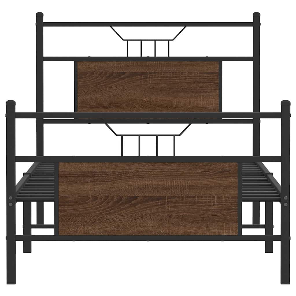 Cadre de lit sans matelas chêne marron 75x190cm bois ingénierie - XIOS