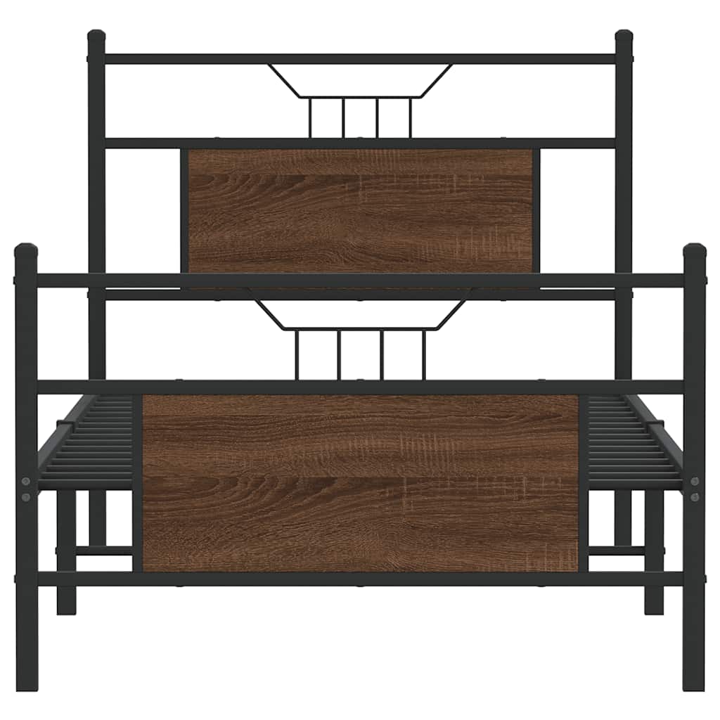 Cadre de lit sans matelas chêne marron 80x200cm bois ingénierie - XIOS