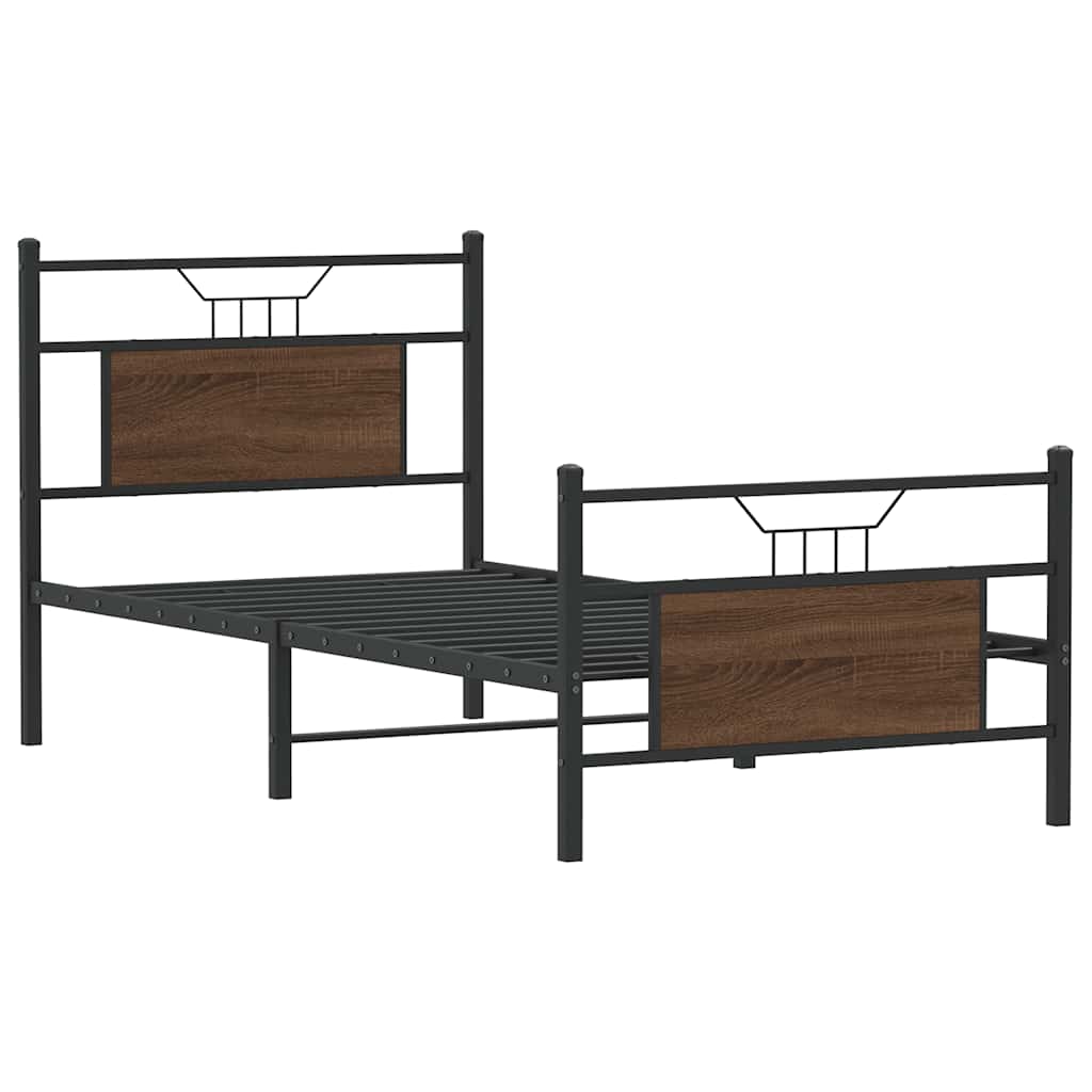 Cadre de lit sans matelas chêne marron 90x190cm bois ingénierie - XIOS