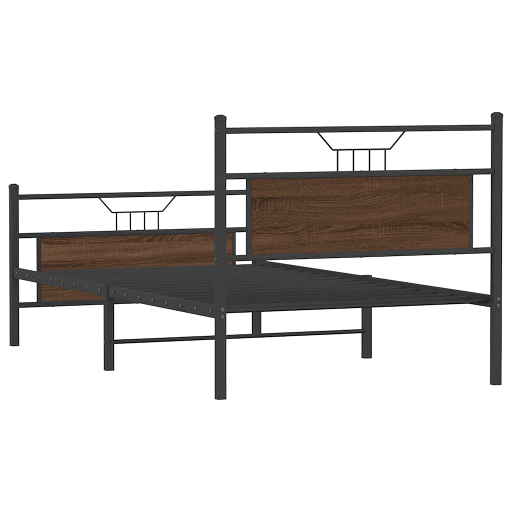 Cadre de lit sans matelas chêne marron 100x190 cm - XIOS