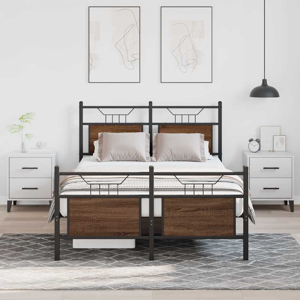 Cadre de lit sans matelas chêne marron 120x190 cm - XIOS