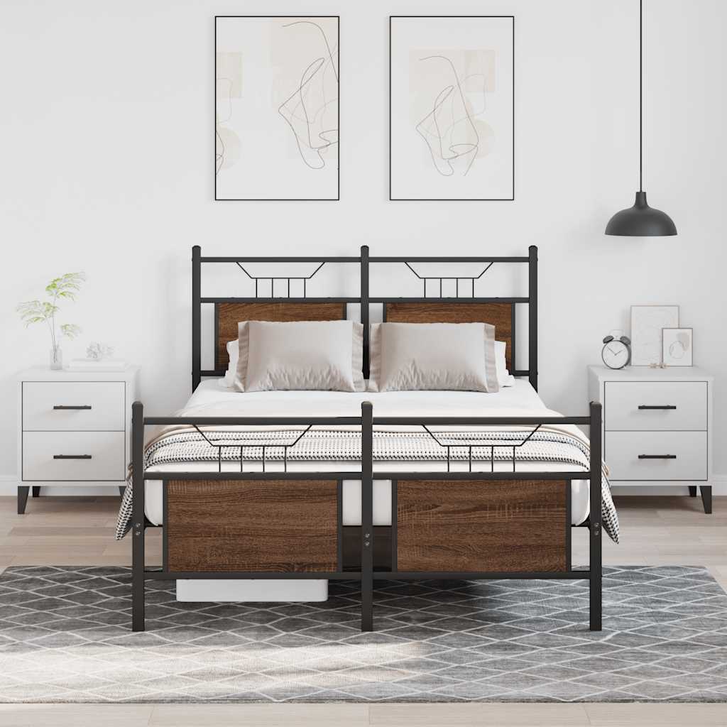 Cadre de lit sans matelas chêne marron 120x200 cm - XIOS