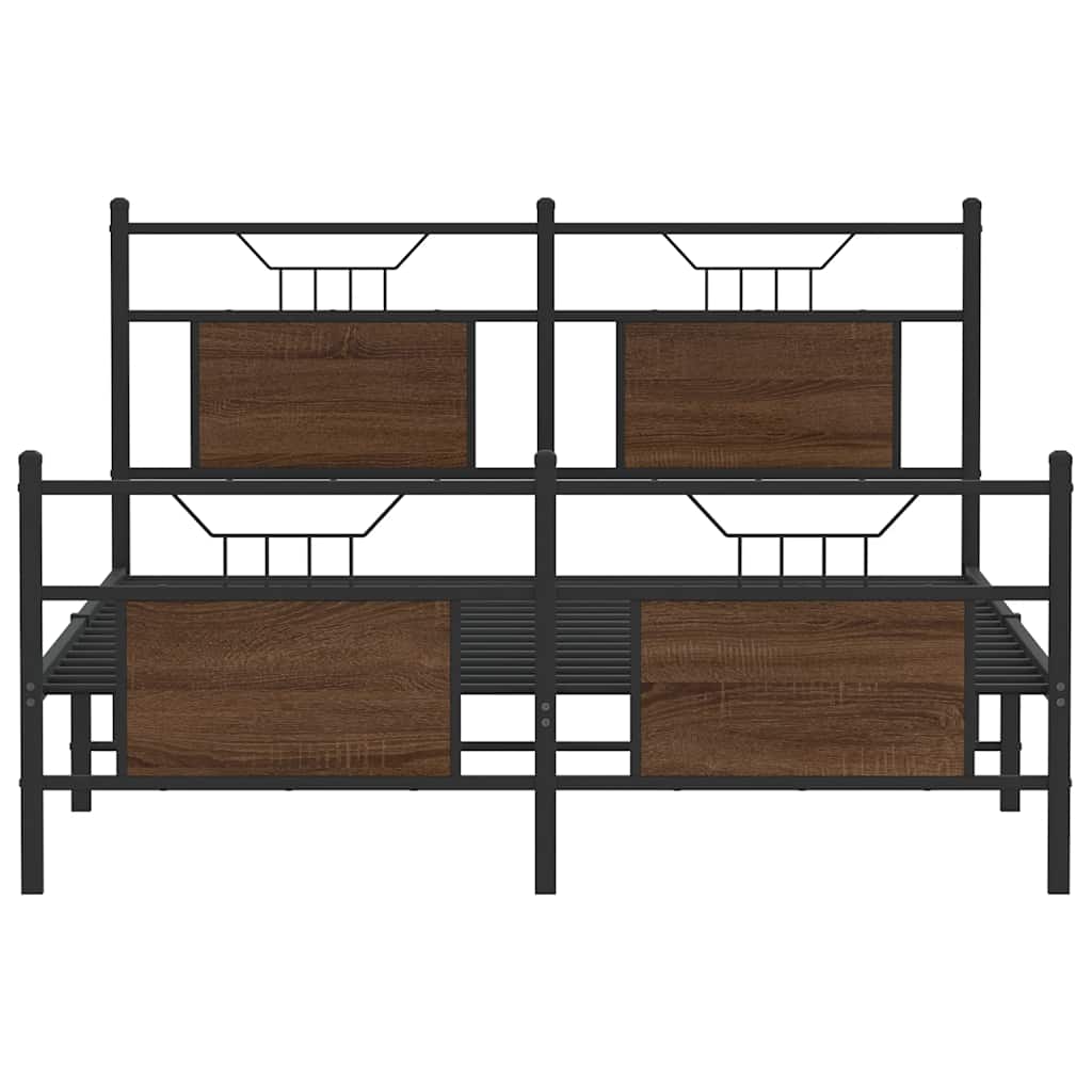 Cadre de lit sans matelas chêne marron 137x190 cm - XIOS
